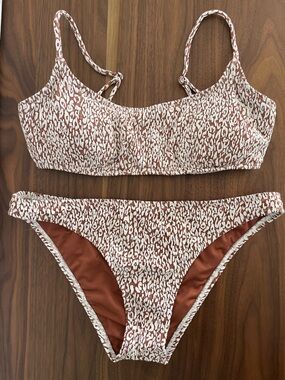 Billabong Brown and Cream Animal Print Bikini